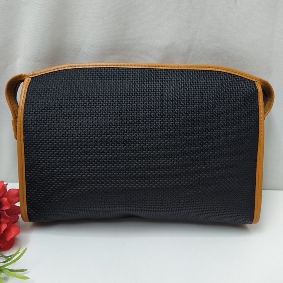 Authentic YSL - Yves Saint Laurent clutch bag Vintage PVC leather black/ brown - Picture 3 of 15